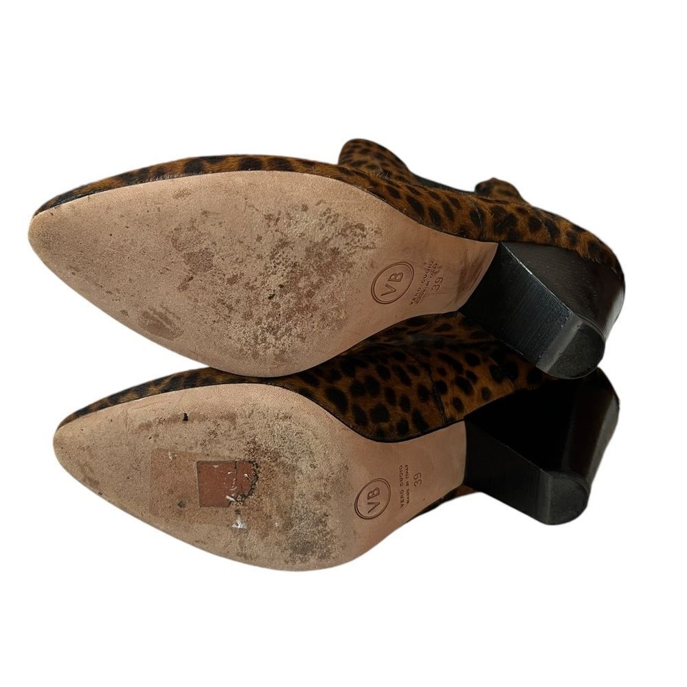 Veronica Beard Landon Leopard Print Calf Hair Ankle Boots Size 8.5 US 39 EU - Picture 8 of 14